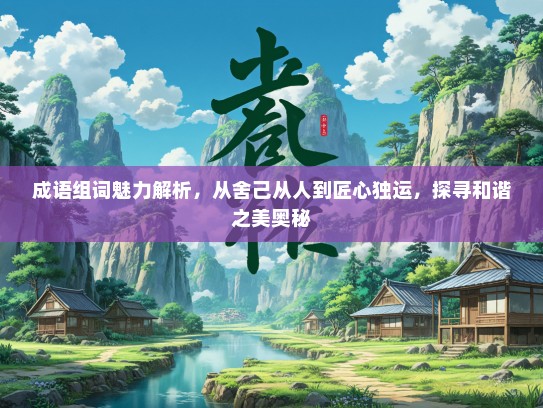 成语组词魅力解析，从舍己从人到匠心独运，探寻和谐之美奥秘