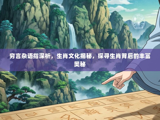 穷言杂语指深析,生肖文化揭秘,探寻生肖背后的丰富奥秘 穷言杂语指深析,生肖文化揭秘,探寻生肖背后的丰富奥秘